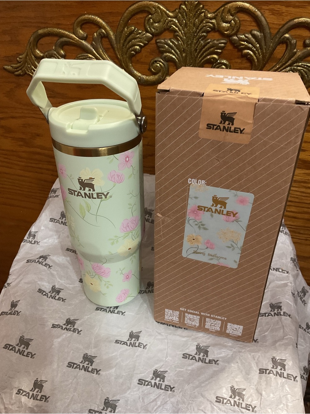 Stanley Floral Blossom Insulated Travel Tumbler - Light Green 30oz